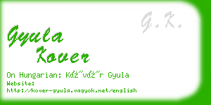 gyula kover business card